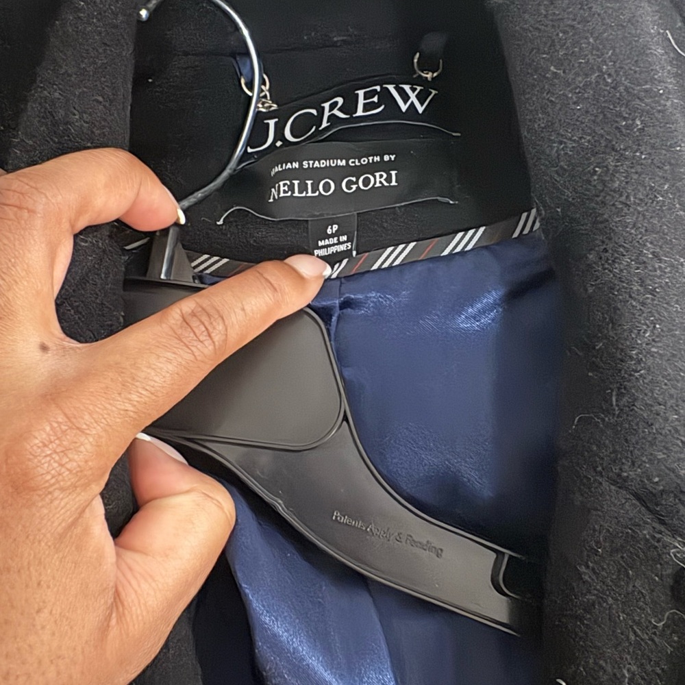 J. Crew Navy Wool-Blend Coat with Satin Navy Lining